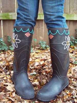 Embroidered Rain Boots Tutorial