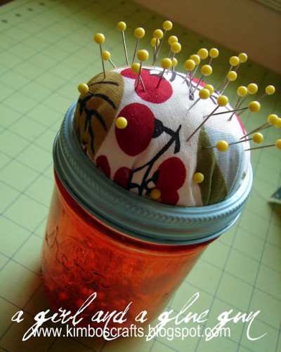 DIY Jar Pin Cushion Tutorial by KimbosCrafts @ KitsKorner