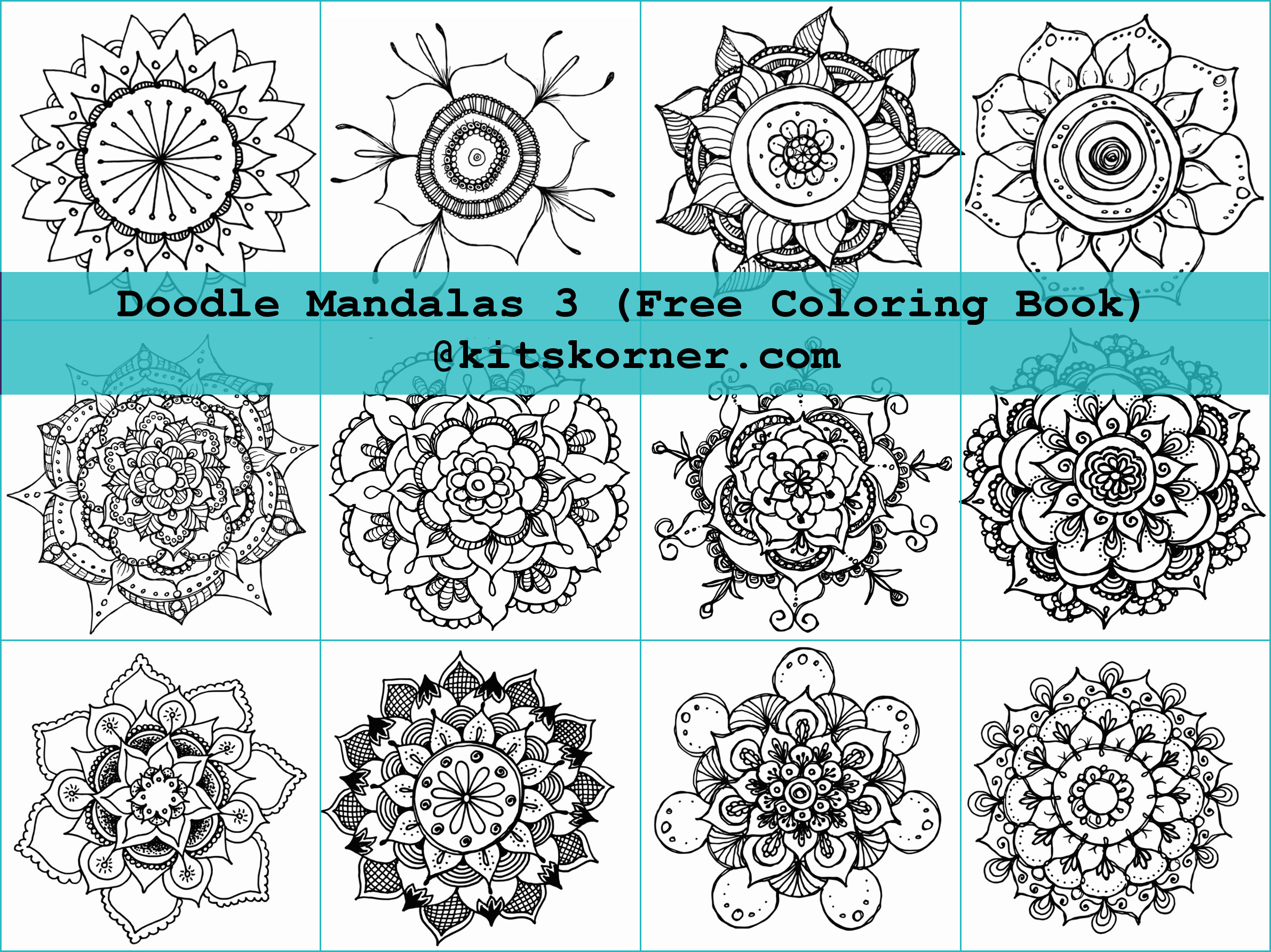 Free Coloring Book – Doodle Mandalas 3