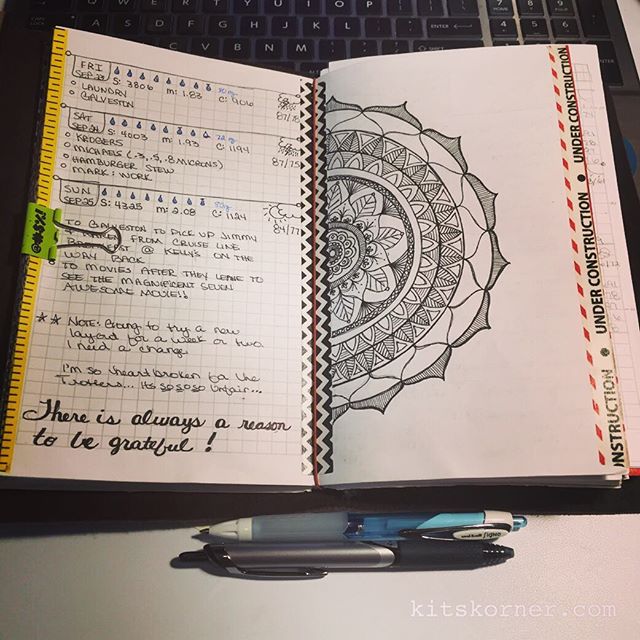 Sep 23 - Sep 25 Daily-Weekly Spread in my Mandala Journal.. I feel a change coming on