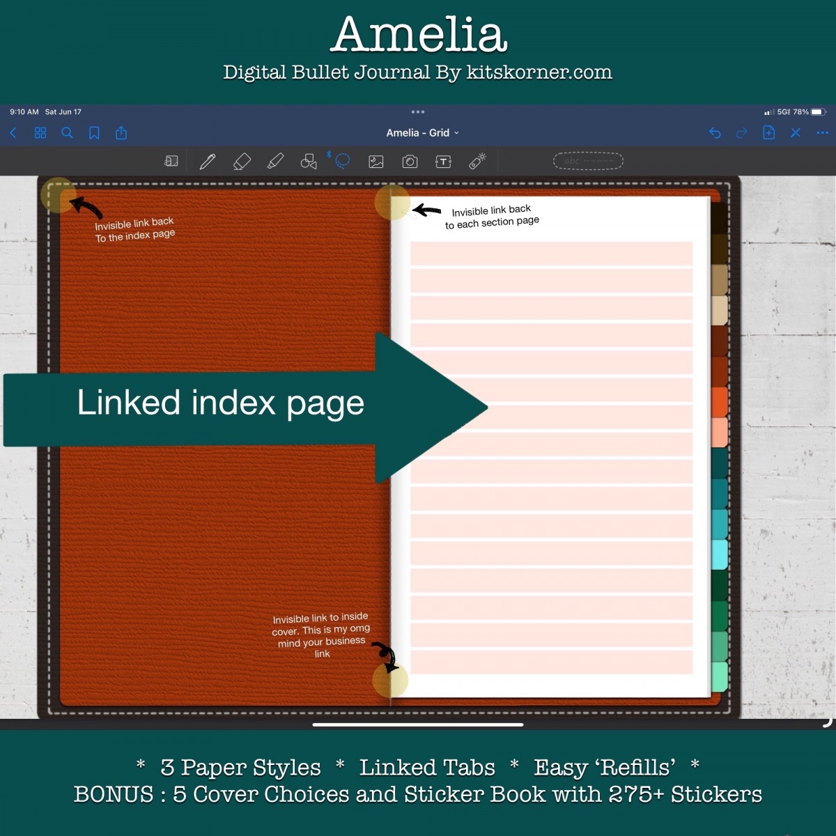Amelia : Index Page & Tabs