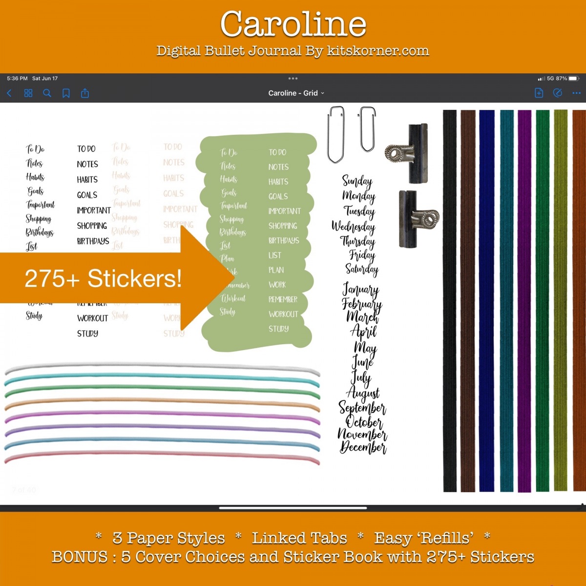 Caroline : Bonus Sticker Pack
