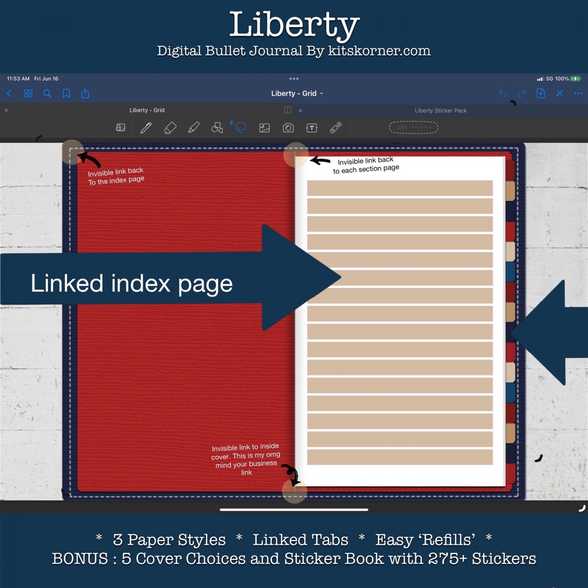 Liberty : Index Page & Tabs