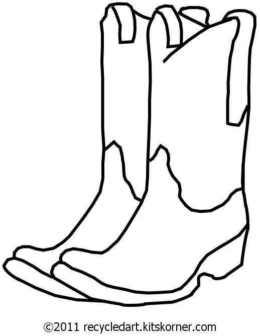 Blank Cowboy Boots Free Embroidery Pattern