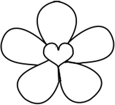 Flower With Heart Free Embroidery Pattern
