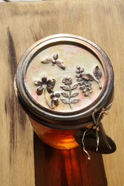 Embossed Honey Jar Lid Tutorial