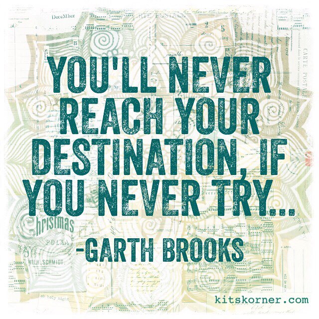 You'll never reach your destination if you never try.. - Garth Brooks