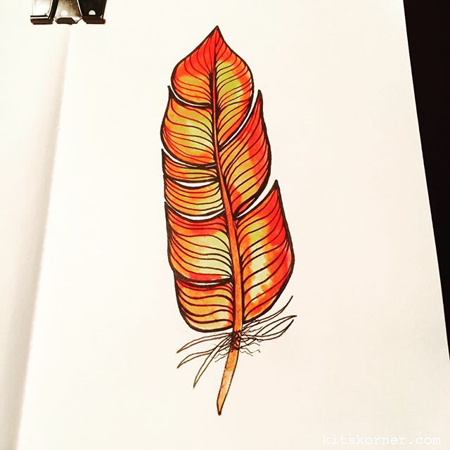 Watercolor Feather Doodle…