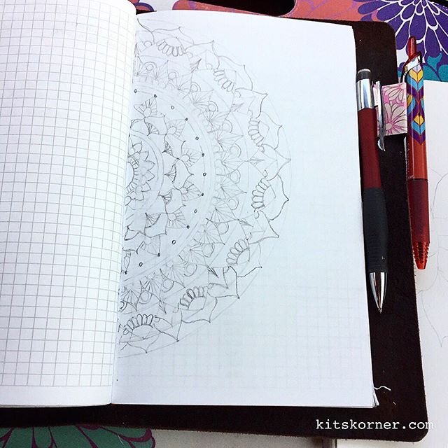 Travel mandala in my travel journal.. pencil first people lol…