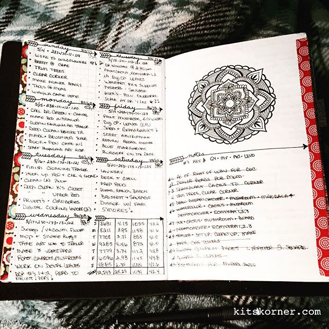 May 14-20 in my Mandala (BuJo) Journal…..