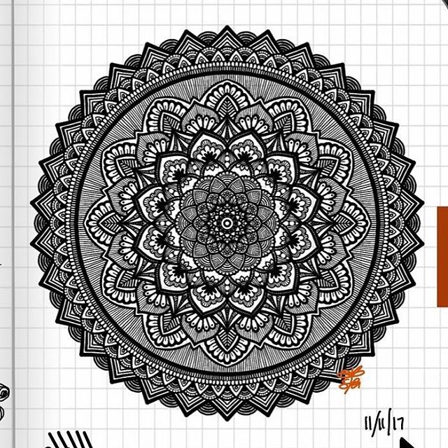 TBT : Closeup of Bullet Journal Mandala from 11/11/17