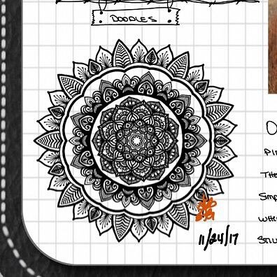TBT : Closeup of Bullet Journal Mandala from 11/24/17