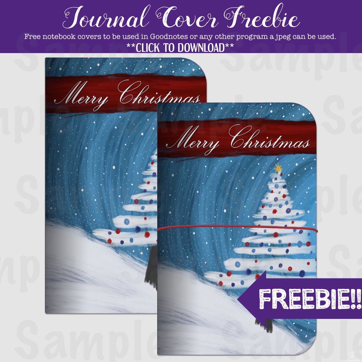 Freebie : Christmas Journal Cover (Goodnotes)