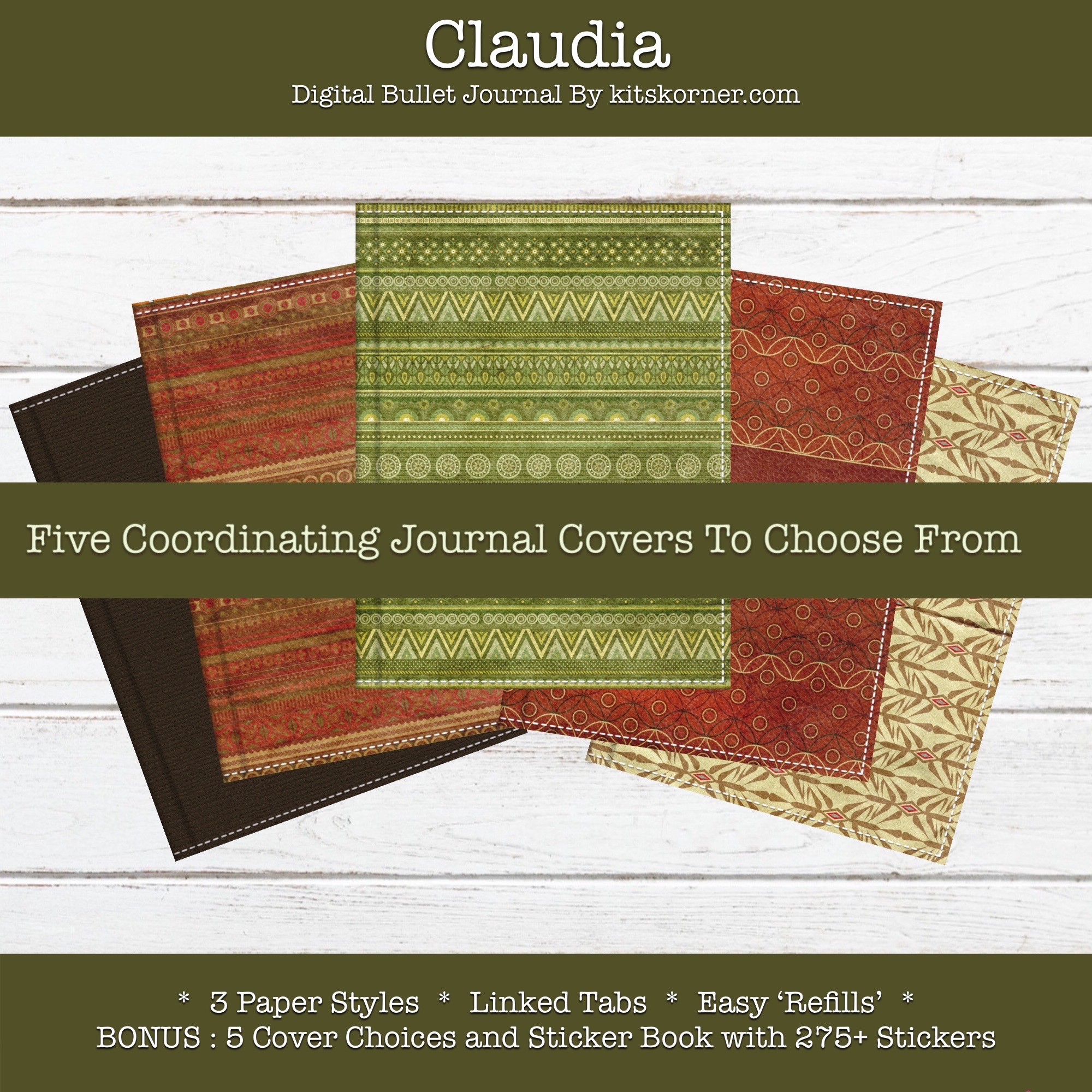 Claudia : Vintage Digital Bullet Journal