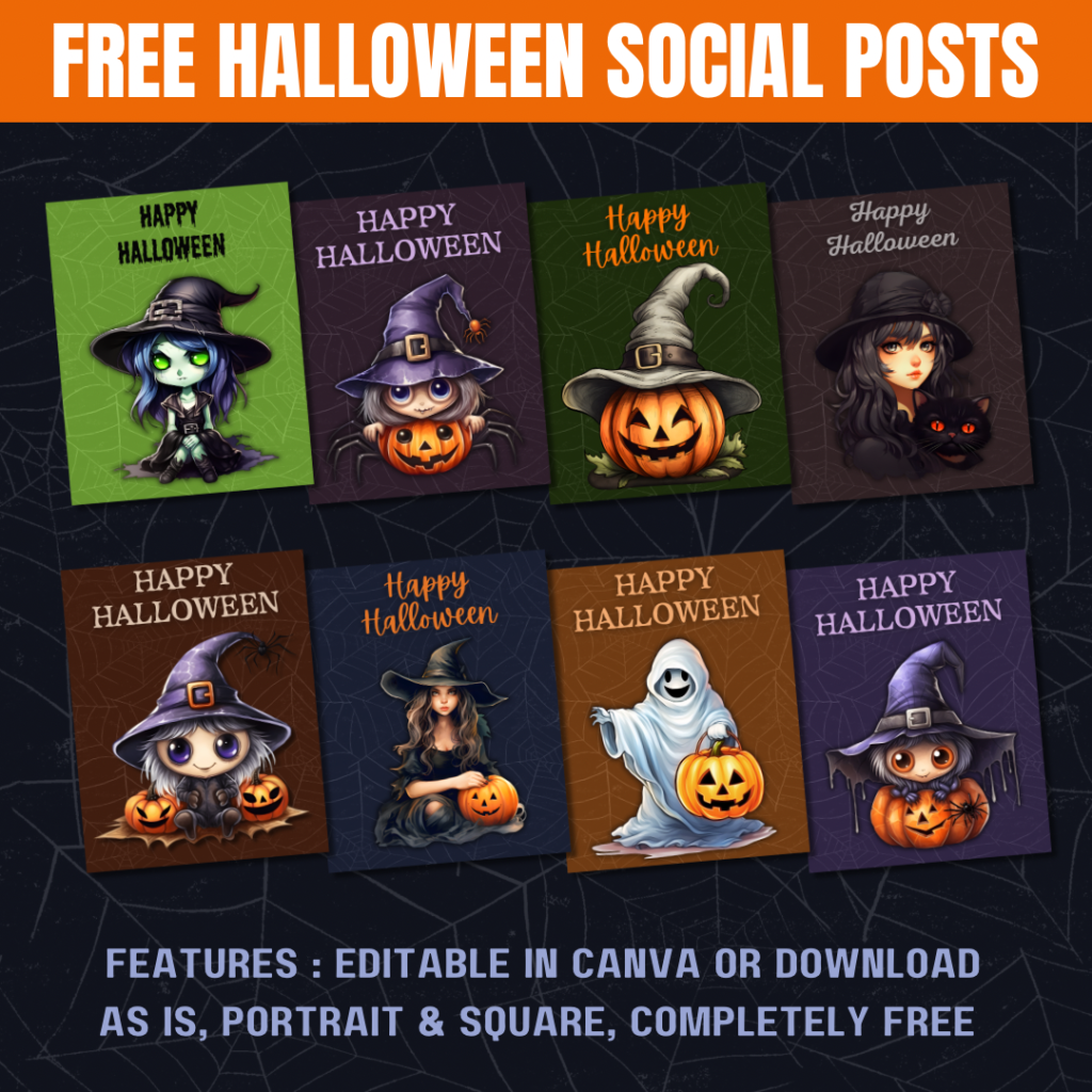 Free Halloween Social Posts • kitskorner.com